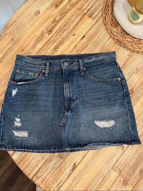 Levi's Deconstructed Blue Denim Mini Skirt EUC size 31
